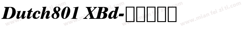 Dutch801 XBd字体转换